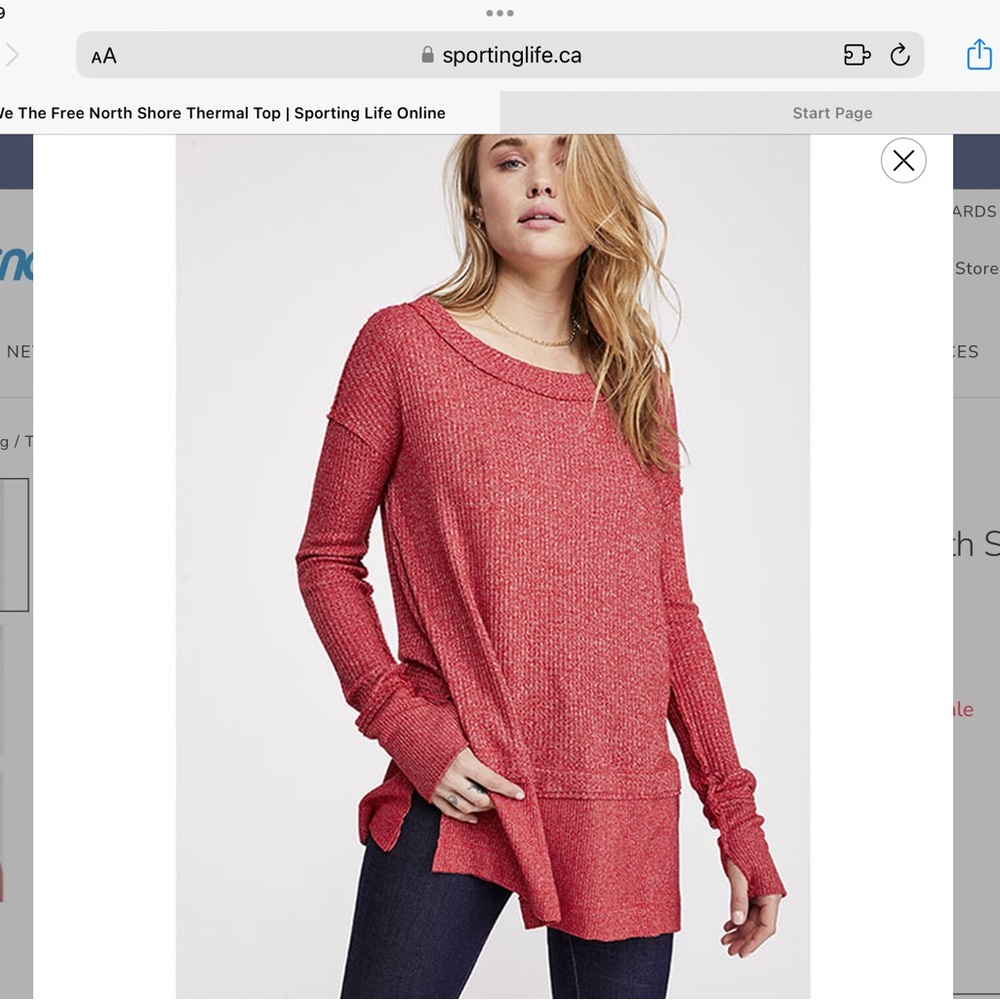 NWT Free People North Shore Thermal Top